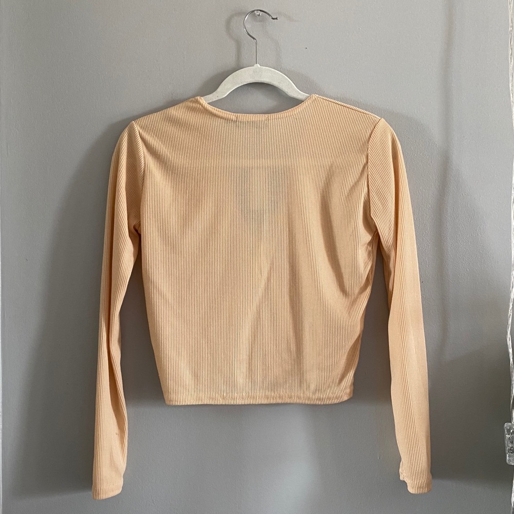 PLT Ribbed Front Tie Top - Picture 2 of 6